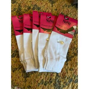 NUNU Legwear Trouser Socks, White, size 9-11 (5 pr.)